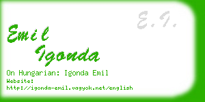 emil igonda business card